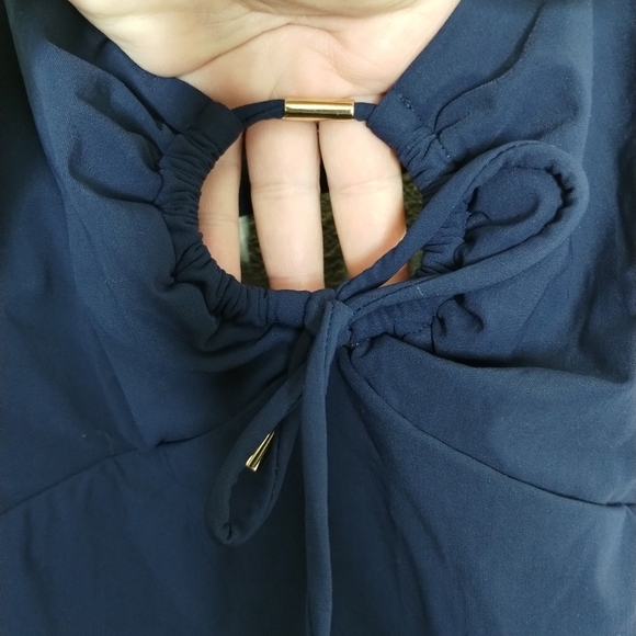 AMORESSA A Little Something Glimmer Navy One Piece Swimsuit Women's Size 14 - Picture 3 of 6